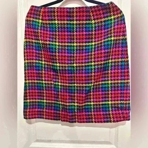 Size 14 JH Collectibles Checkerd Plaid Wool Skirt - Picture 4 of 4